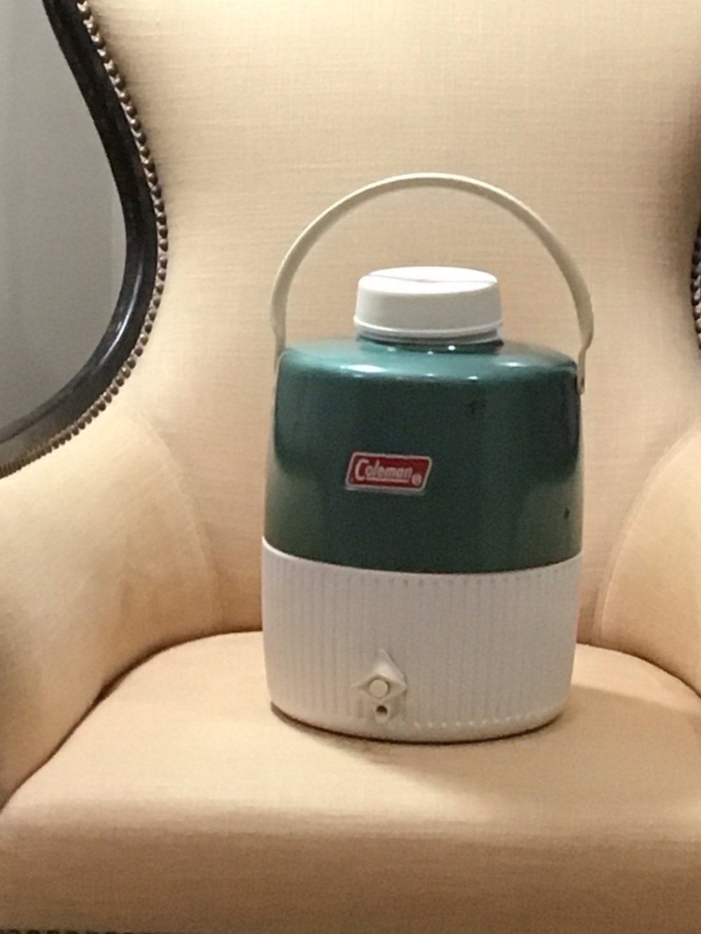 Coleman Green and White Insulated Beverage Cooler Jug with Handle